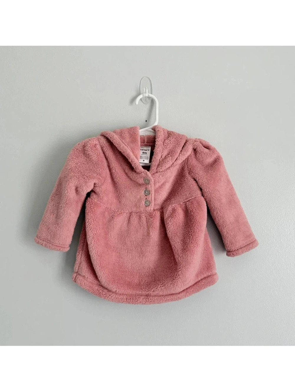Carter’s Pink Fleece Hooded Pullover 9M